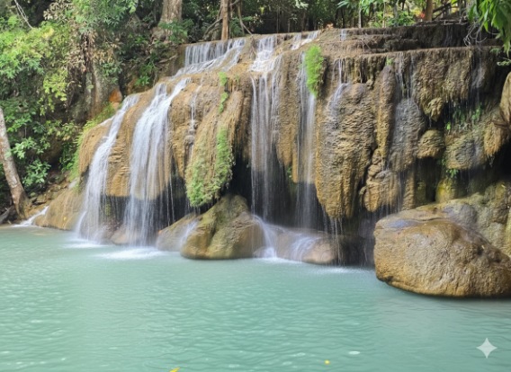 น้ำตกเอราวัณ ที่เที่ยวกาญจนบุรี — มหัศจรรย์แห่งสายน้ำสีมรกต และที่พักแกลมปิ้งวิวเขื่อนศรีนครินทร์ สุดโรแมนติก “Hilltop Erawan”